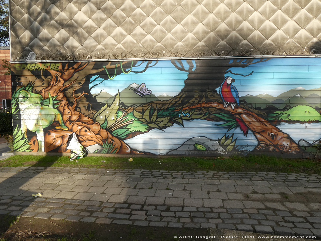 Street Art Antwerpen Spagraf
Created by Spagraf
In the jungle –
StreetArt 2640 Mortsel 2020
Trefwoorden: Street Art Antwerpen Spagraf