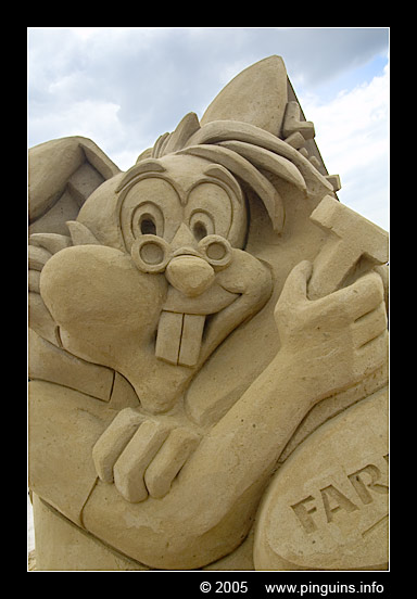 Farm frites
Lommel (BE):
Fairy tales sand sculptures - summer 2005
Sprookjeswereld zandsculpturen - zomer 2005
Trefwoorden: Lommel Belgium zandsculptuur sand sculpture sprookjes sprookje fairy tale